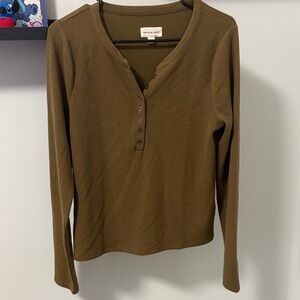Urban Outfitters Brown Button-Down Top